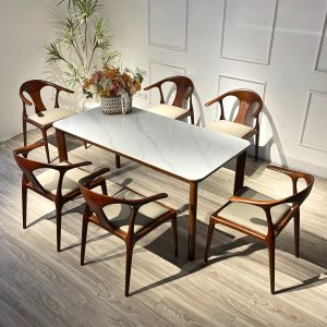 Bộ Bàn Ăn Đá SENI 1m595 - SE6G159W