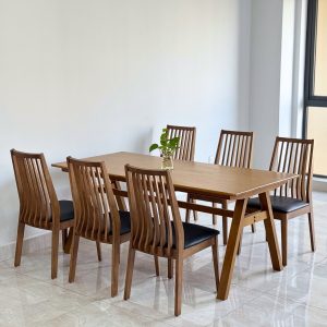 Bộ Bàn Ăn Gỗ HILTON 1m8 - HT6G1M8