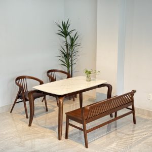 Bộ Bàn Ăn MORI 1M4 - 2 Ghế Phối Bench 1m4