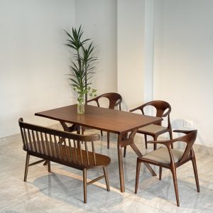 Bộ Bàn Ăn Gỗ SENI 1M5 phối bench 207- BSN3G15