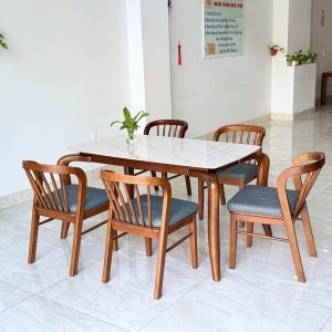 Bộ bàn ăn mặt đá Candy 1m4 - C5G14W