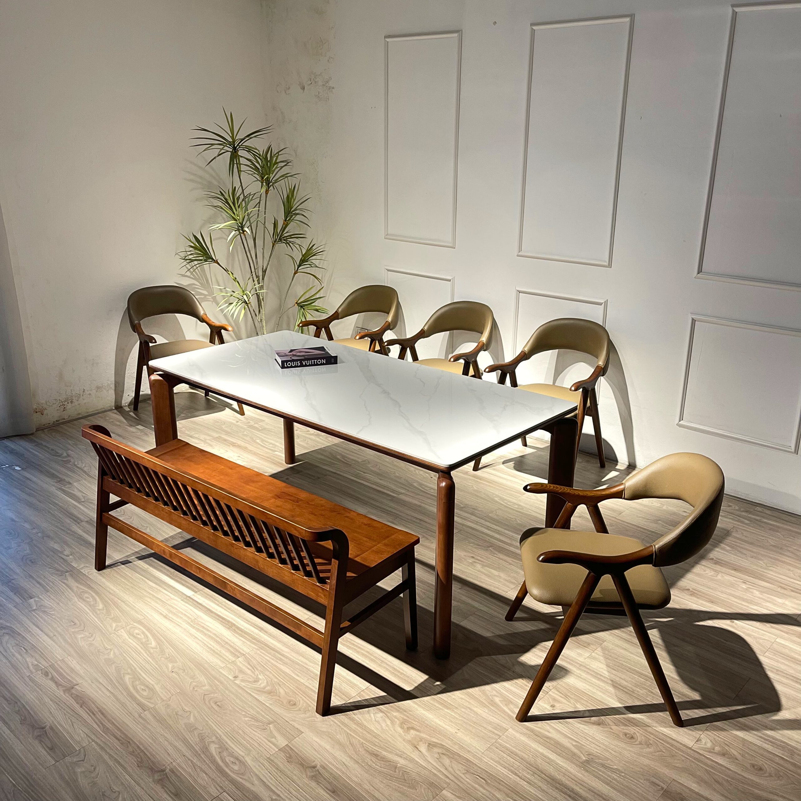 Bộ bàn ăn Lifumi 1M79 phối bench - 4GBXH14 - Hình ảnh 4