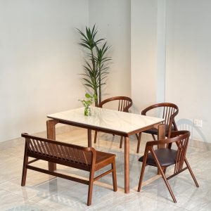 Bộ Bàn Ăn MORI 1M39 - 3 Ghế Phối Bench 1m1
