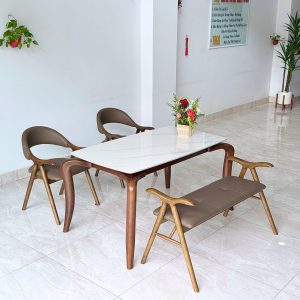 Bộ bàn ăn đá Lifumi 1M4 - 2G1B1M2