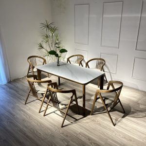 Bộ Bàn Ăn Đá MORI 1m595 - MR6G159K
