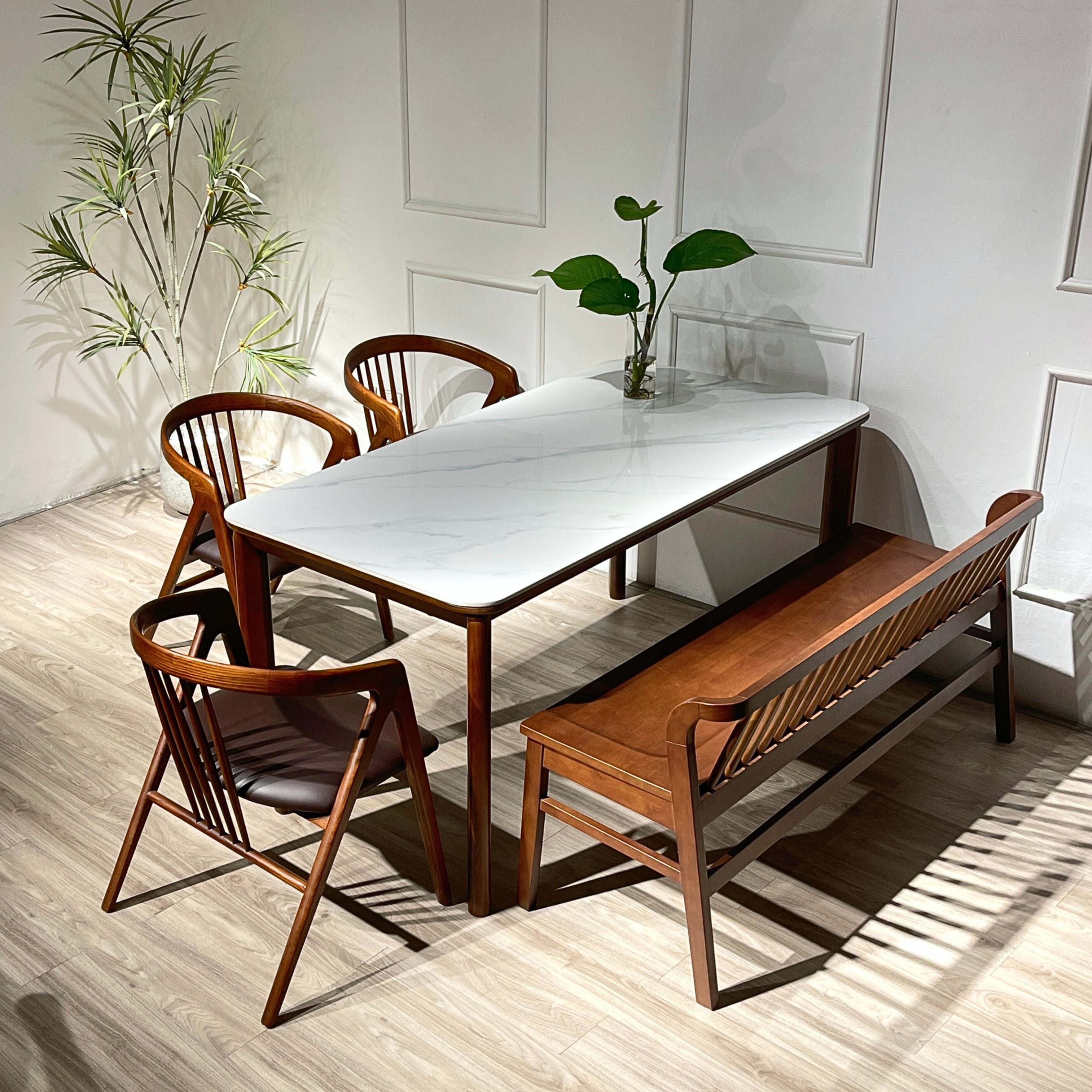 Bộ Bàn Ăn MORI 1m595 phối bench - MR2GB14 - Hình ảnh 2