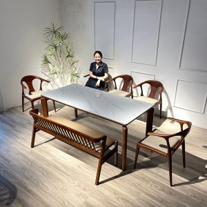 Bộ Bàn Ăn SENI 1m79 Phối Bench Mùa Thu - ĐSE5GB138