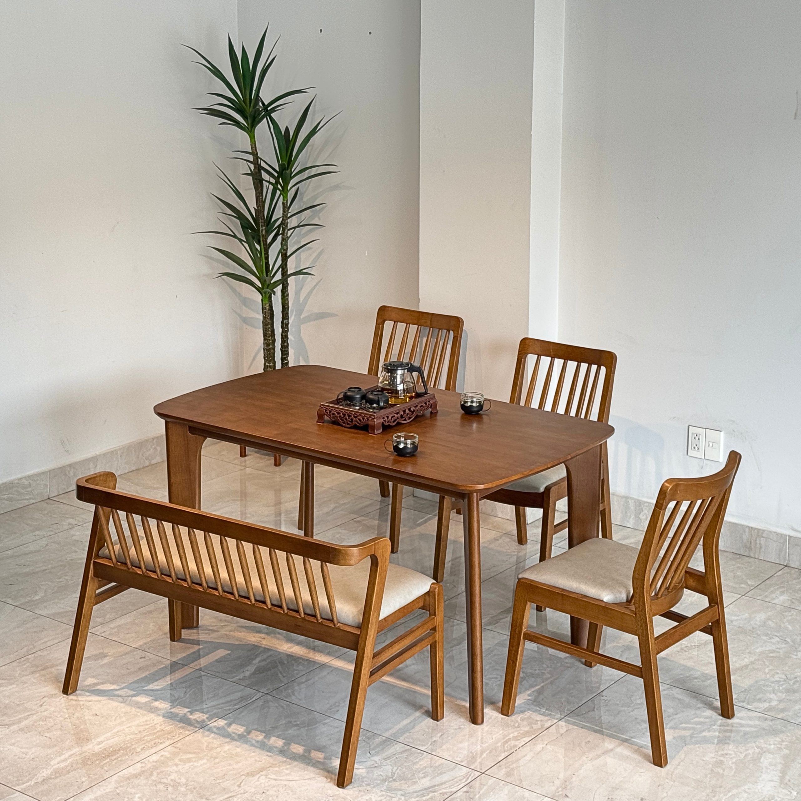 Bộ Bàn Ăn Milan Grace 1m4 Phối Bench - ML3GB105 - Hình ảnh 3