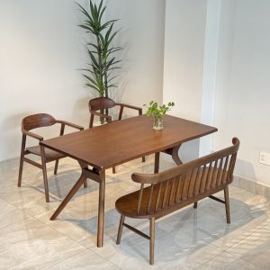 Bộ bàn ăn Óc chó 1M5 bench 207- 2OCB15