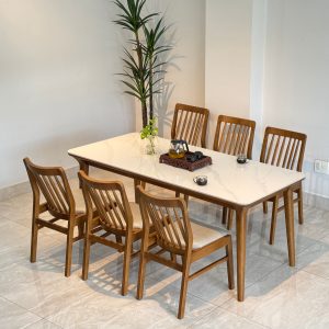 Bộ Bàn Ăn Đá Milan 1m79 - ĐML6G